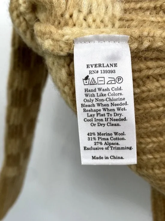 Everlane The Cloud Checkered Mock Neck Chunky Sweater - Picture 7 of 7